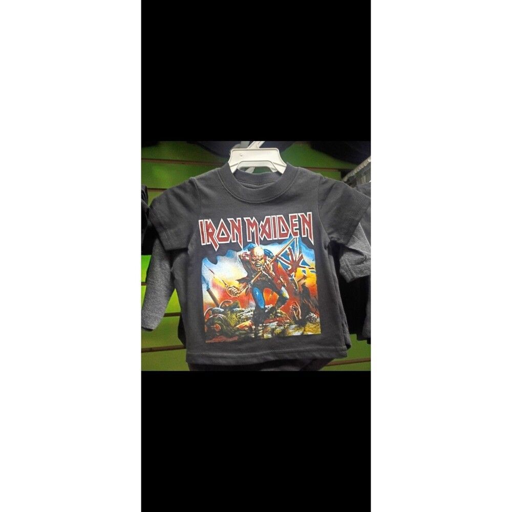 RARE IRON MAIDEN ROCK COTTON SCREENPRINT YOUTH KIDS black tee 3T